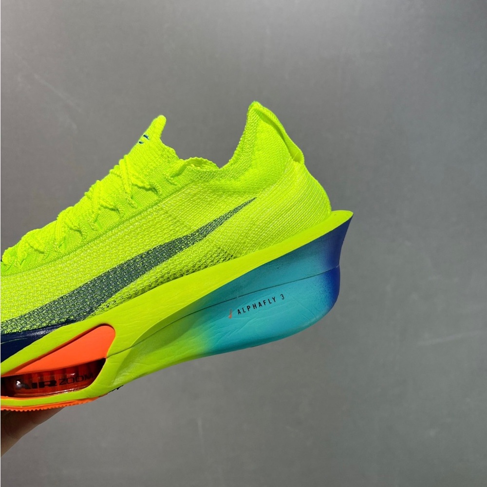 Nike Alphafly 3 Neon Green Athletic Shoes - Picture 4 of 9